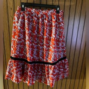VILA clothing red skirt, size M, stretchy waist.